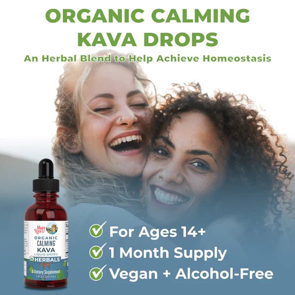 Organic Calming Kava Liquid Drops - Wholistic Nutrition - Wellness Supplements - Mary Ruth