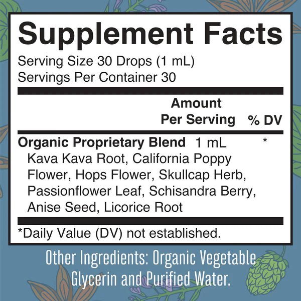 Organic Calming Kava Liquid Drops - Wholistic Nutrition - Wellness Supplements - Mary Ruth