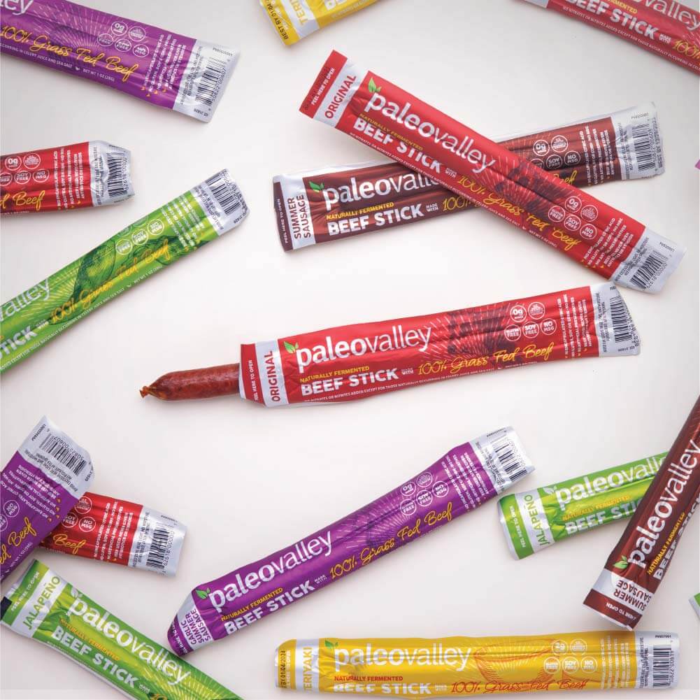 Paleovalley Grass Fed Beef - Stick (10 - pack) - Wholistic Nutrition - Snacks - Paleovalley