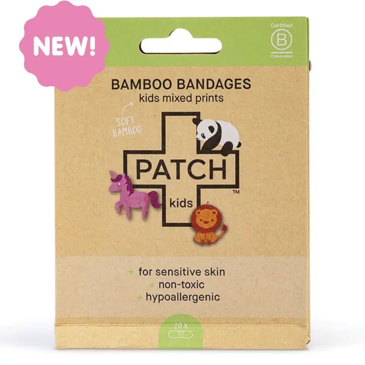 Patch Kid's Bamboo Bandages - Mixed Prints - 20 strips - Wholistic Nutrition - Wholistic Medicine Cabinet - Patch