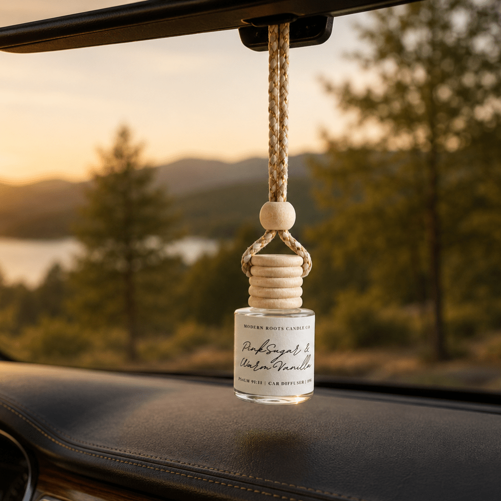 Pink Sugar & Warm Vanilla | 8ml Hanging Car Diffuser - Wholistic Nutrition-Wholistic Home-Modern Roots Candle Co.