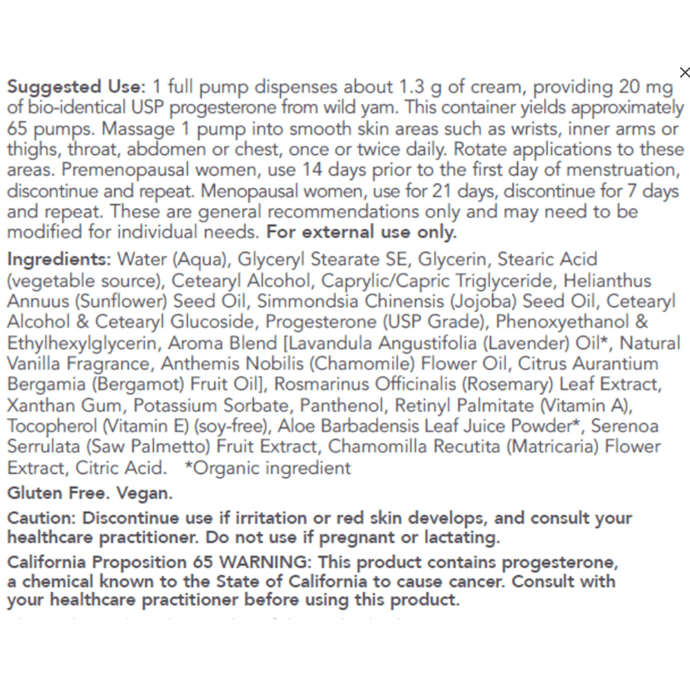 Protocol for Life Balance Lavender Progesterone Skin Cream - Wholistic Nutrition - Default - Protocol for Life
