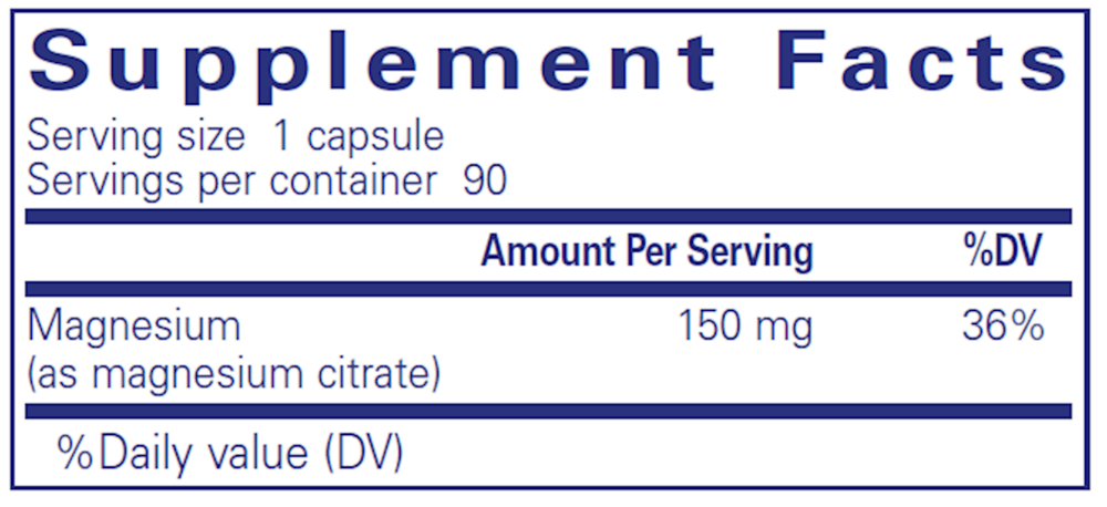 Pure Encapsulations Magnesium Citrate (90 capsules) - Wholistic Nutrition - Fullscript
