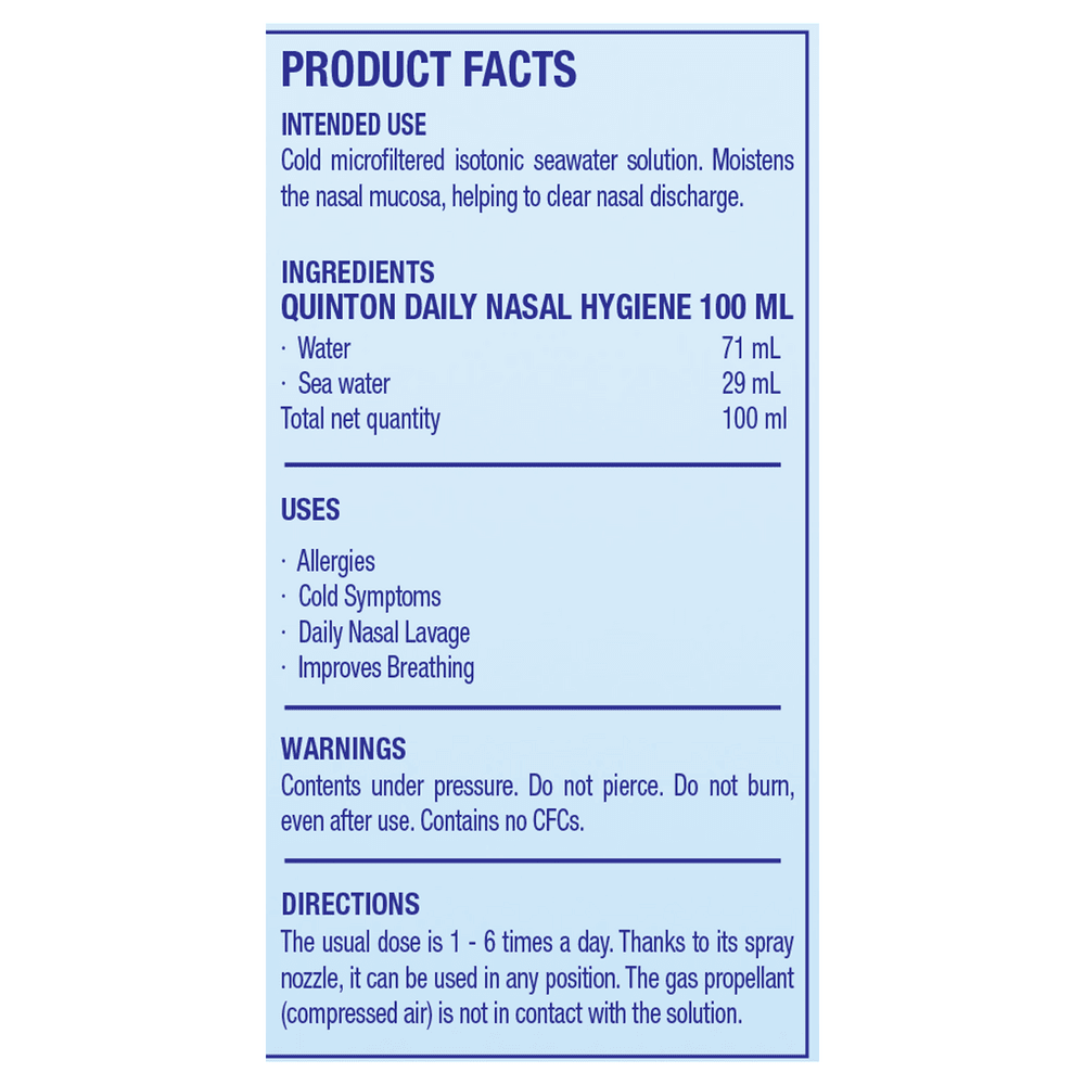 Quicksilver Scientific Quinton Daily Nasal Spray - Isotonic (100 ml) - Wholistic Nutrition - Wholistic Nutrition