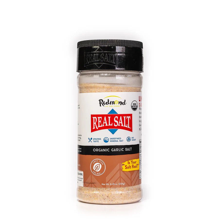 Redmond Real Salt Organic Garlic Salt - 8.25 oz - Wholistic Nutrition - Snacks - Redmond