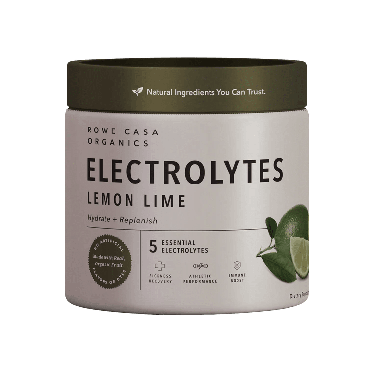 Rowe Casa Lemon Lime Electrolytes - 25 Serving Canister - Wholistic Nutrition - Minerals & Hydration - Rowe Casa
