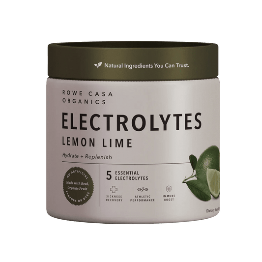 Rowe Casa Lemon Lime Electrolytes - 25 Serving Canister - Wholistic Nutrition - Minerals & Hydration - Rowe Casa