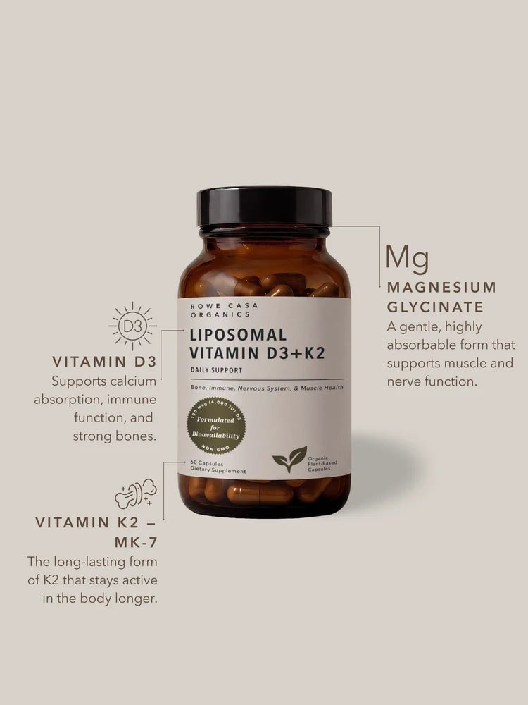 Rowe Casa Liposomal Vitamin D3 + K2 | 60 Capsules - Wholistic Nutrition-Wellness Supplements-Rowe Casa
