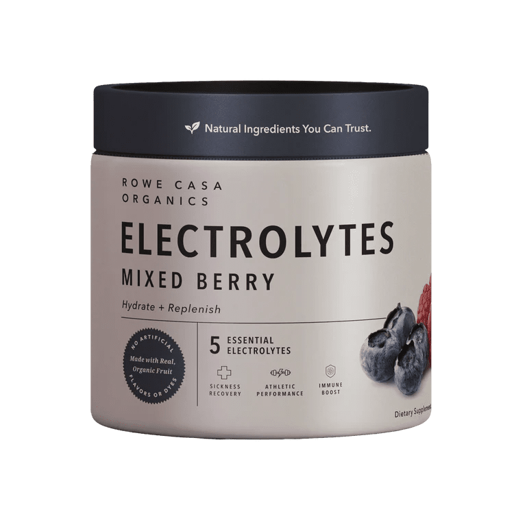 Rowe Casa Mixed Berry Electrolytes - 25 Serving Canister - Wholistic Nutrition - Minerals & Hydration - Rowe Casa