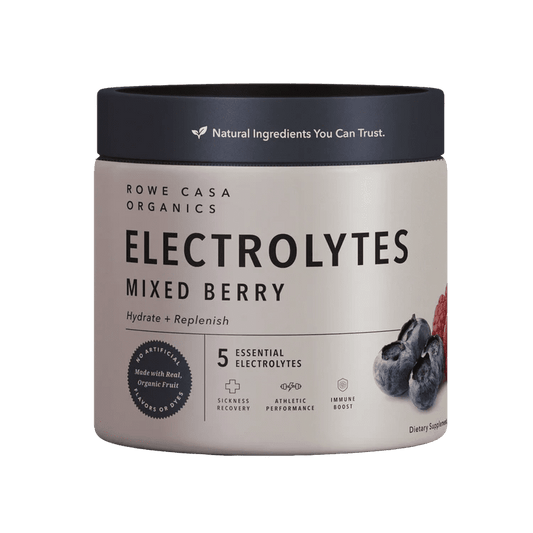 Rowe Casa Mixed Berry Electrolytes - 25 Serving Canister - Wholistic Nutrition - Minerals & Hydration - Rowe Casa