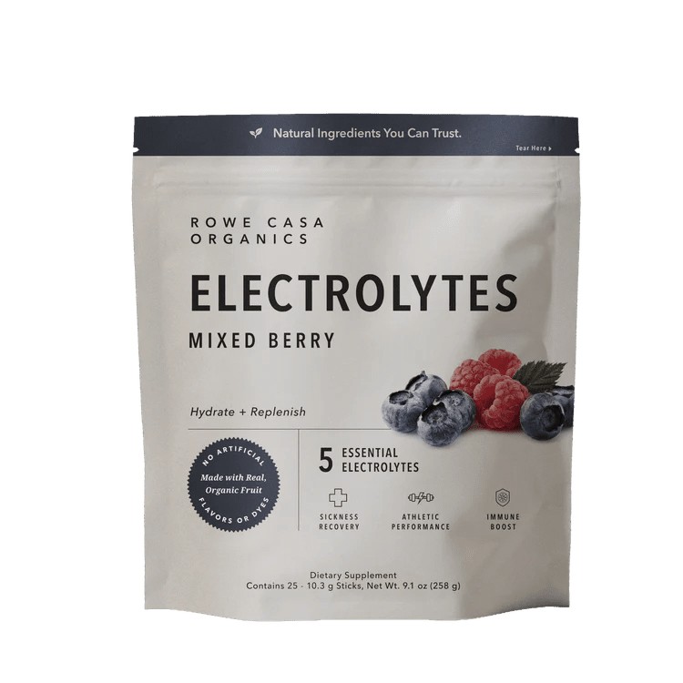 Rowe Casa Mixed Berry Electrolytes - 25 Serving Stick Pack - Wholistic Nutrition - Minerals & Hydration - Rowe Casa