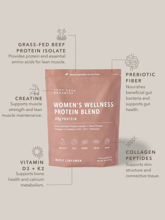 Rowe Casa Women’s Wellness Protein Blend - Maple Cinnamon | 33 Oz - Wholistic Nutrition-Protein Powder & Collagen-Rowe Casa