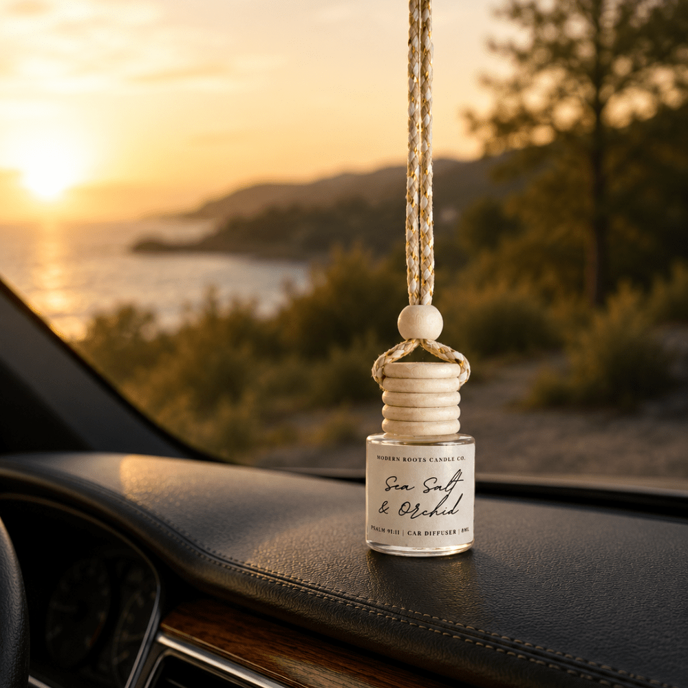 Sea Salt & Orchid | 8ml Hanging Car Diffuser - Wholistic Nutrition-Wholistic Home-Modern Roots Candle Co.