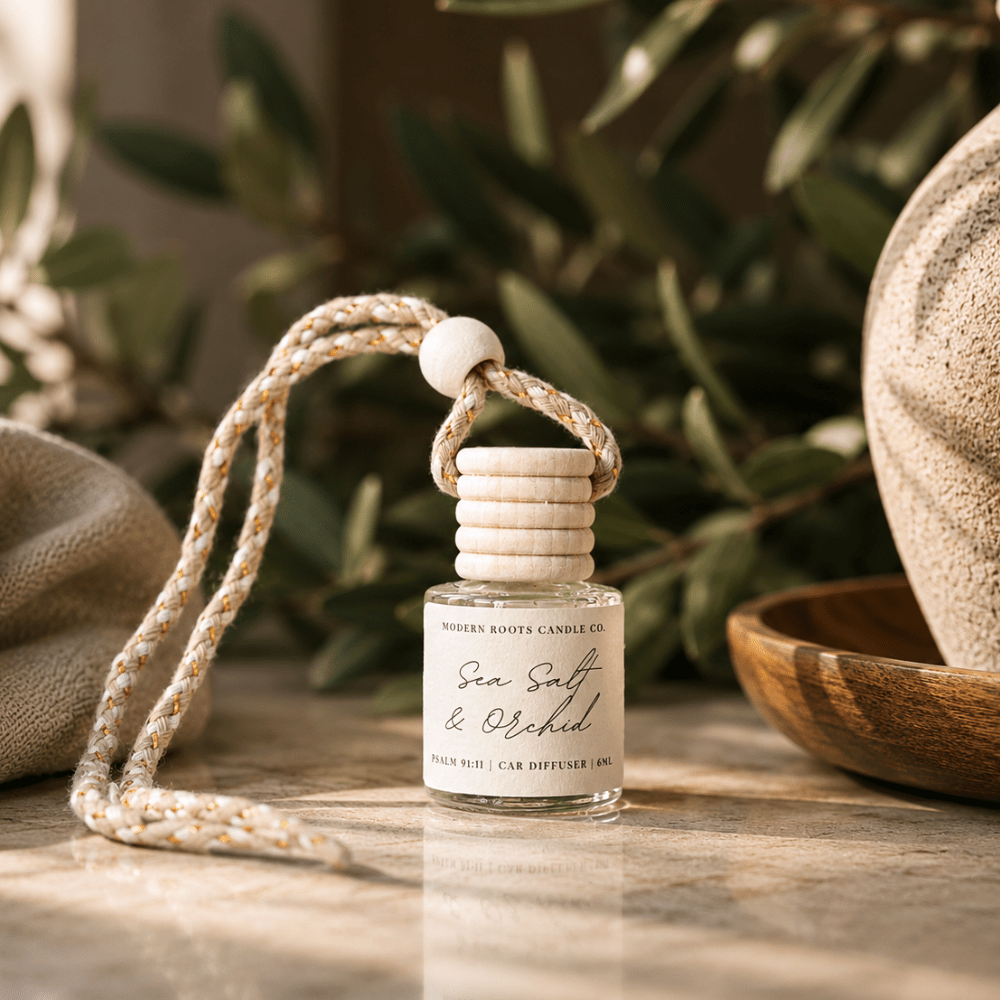 Sea Salt & Orchid | 8ml Hanging Car Diffuser - Wholistic Nutrition-Wholistic Home-Modern Roots Candle Co.