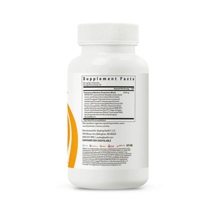 Seeking Health Testosterone Nutrients - 120 caps - Wholistic Nutrition - Wellness Supplements - Seeking Health