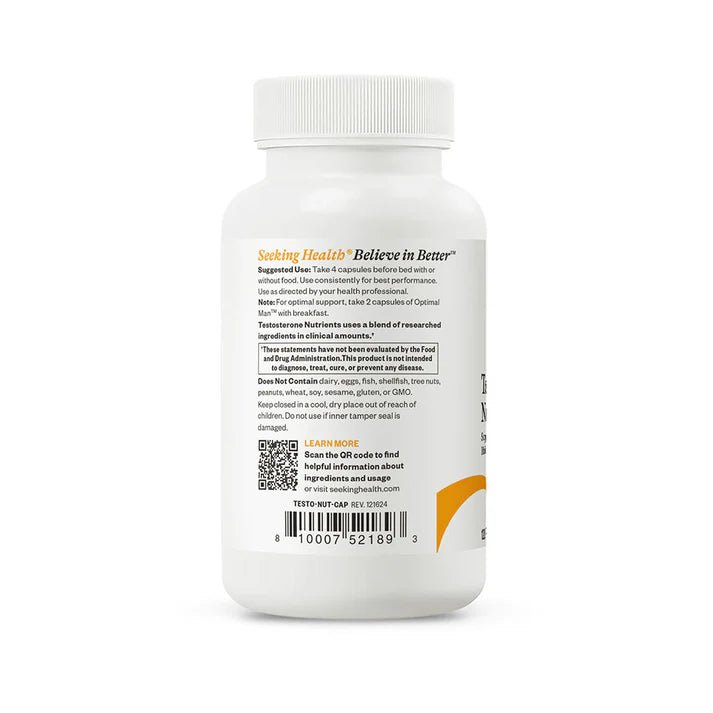 Seeking Health Testosterone Nutrients - 120 caps - Wholistic Nutrition - Wellness Supplements - Seeking Health