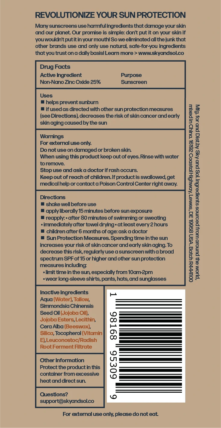 Sky and Sol Face and Body Sunscreen SPF 50 - Wholistic Nutrition - Hair, Skin & Body Care - Sky & Sol