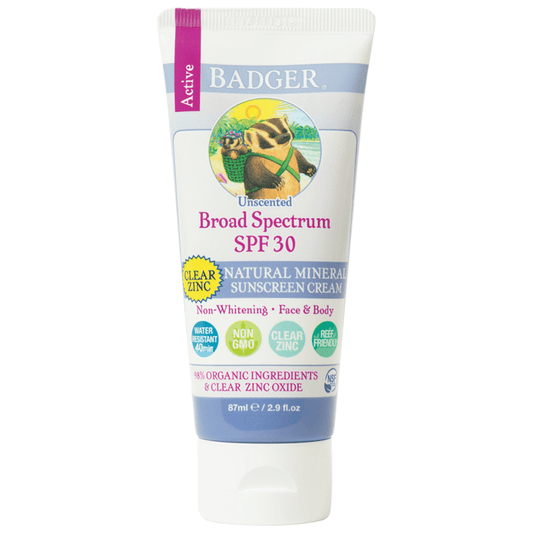 SPF 30 Clear Zinc Sunscreen Cream - Wholistic Nutrition - Hair, Skin & Body Care - Badger