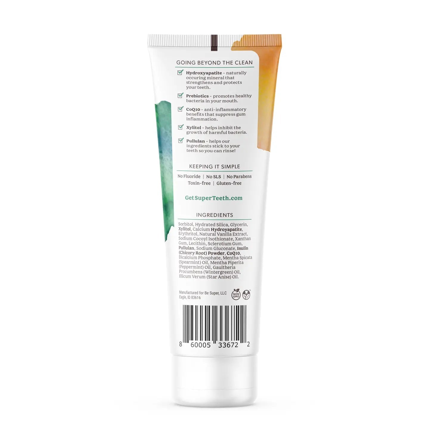 Super Teeth Prebiotic Mineral Toothpaste with Hydroxyapatite - Mint - Wholistic Nutrition - Wholistic Medicine Cabinet - Super Teeth