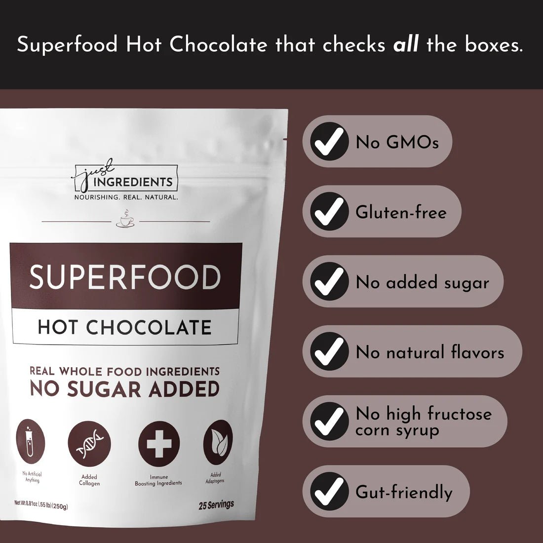 Superfood Hot Chocolate - Wholistic Nutrition - Beverage - Just Ingredients