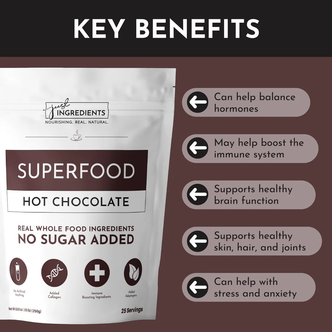 Superfood Hot Chocolate - Wholistic Nutrition - Beverage - Just Ingredients