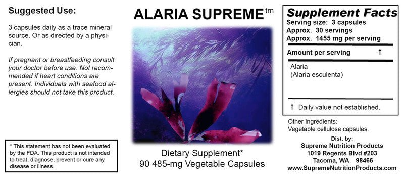 Supreme Nutrition Alaria Supreme - 90 caps - Wholistic Nutrition - Wellness Supplements - Supreme Nutrition