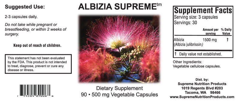 Supreme Nutrition Albizia Supreme - 90 caps - Wholistic Nutrition - Wellness Supplements - Supreme Nutrition