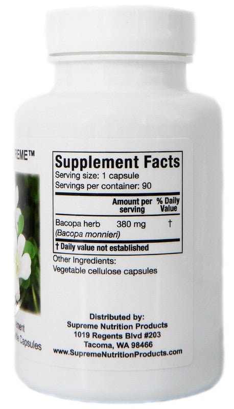 Supreme Nutrition Bacopa - 90 caps - Wholistic Nutrition - Wellness Supplements - Supreme Nutrition