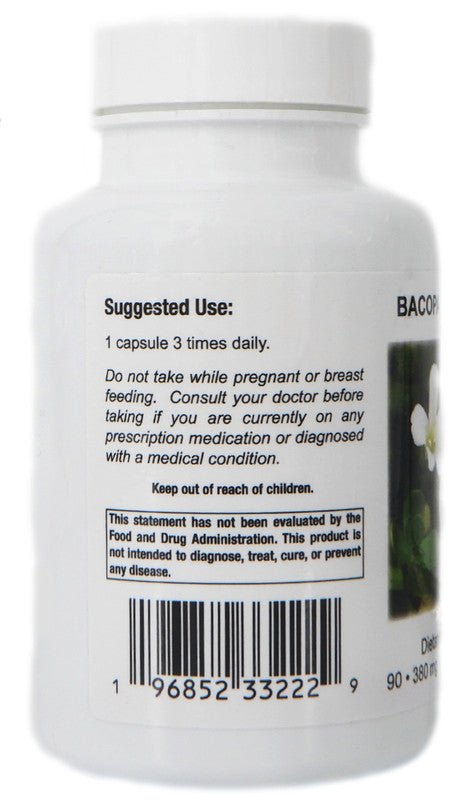 Supreme Nutrition Bacopa - 90 caps - Wholistic Nutrition - Wellness Supplements - Supreme Nutrition