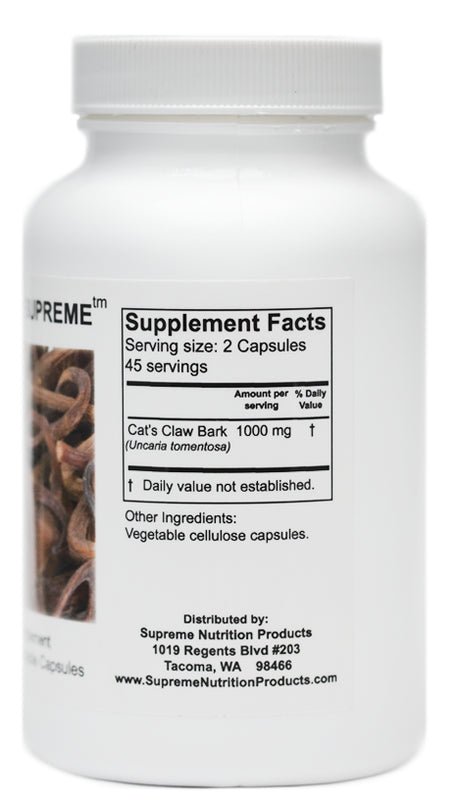 Supreme Nutrition Cat's Claw Supreme - 90 caps - Wholistic Nutrition - Wellness Supplements - Supreme Nutrition