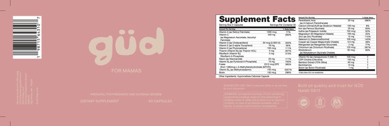 Supreme Nutrition GÜD for MAMAs - Prenatal - Wholistic Nutrition - Wellness Supplements - Supreme Nutrition