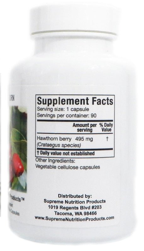 Supreme Nutrition Hawthorn - 90 caps - Wholistic Nutrition - Wellness Supplements - Supreme Nutrition