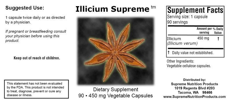 Supreme Nutrition Illicium Supreme - 90 caps - Wholistic Nutrition - Wellness Supplements - Supreme Nutrition