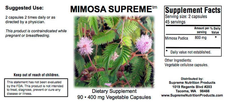Supreme Nutrition Mimosa Supreme - Wholistic Nutrition - Wellness Supplements - Supreme Nutrition