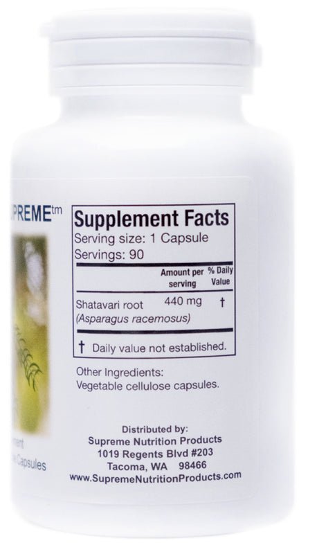 Supreme Nutrition Shatavari Supreme - 90 caps - Wholistic Nutrition - Wellness Supplements - Supreme Nutrition