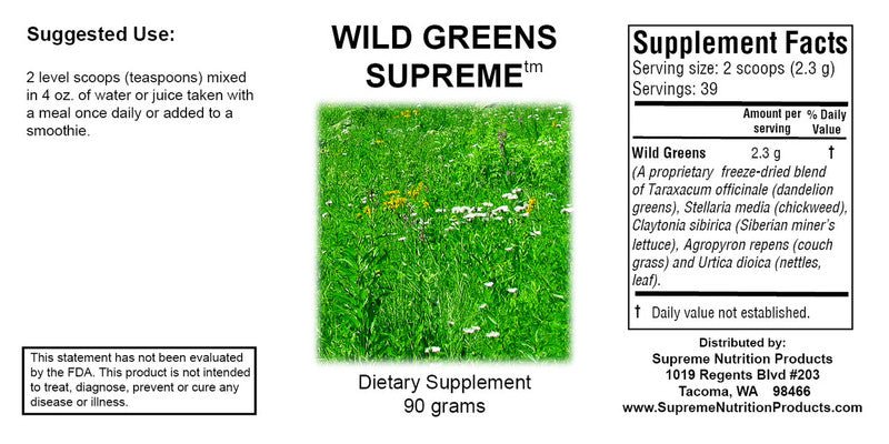 Supreme Nutrition Wild Greens Supreme - Wholistic Nutrition - Wellness Supplements - Supreme Nutrition