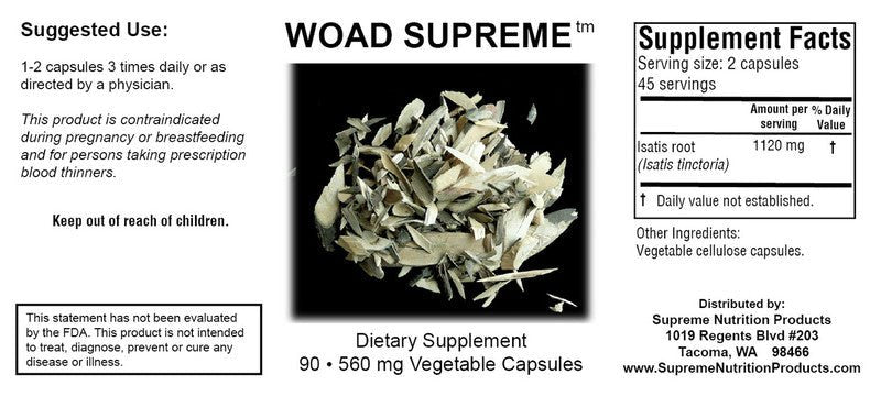 Supreme Nutrition Woad Supreme - Wholistic Nutrition - Wellness Supplements - Supreme Nutrition