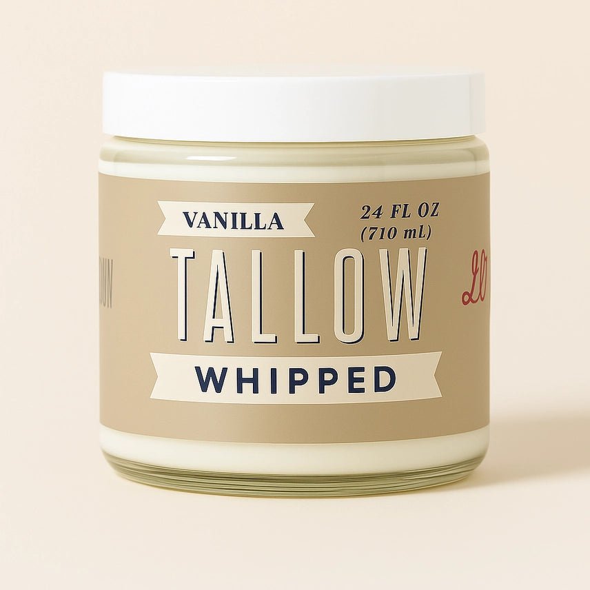 Vanilla Whipped Tallow - All Natural Grass Fed Beef Tallow Moisturizer - Wholistic Nutrition - Hair, Skin & Body Care - Lady May Tallow