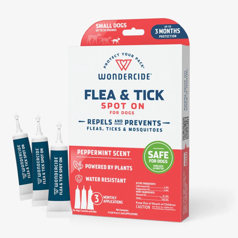 Wondercide Flea & Tick Spot on for Dogs with Natural Essential Oils - Peppermint - Wholistic Nutrition - Wholistic Pet Care - Wondercide